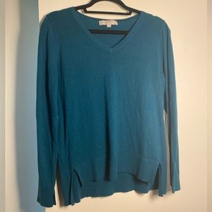 Loft teal v-neck sweater